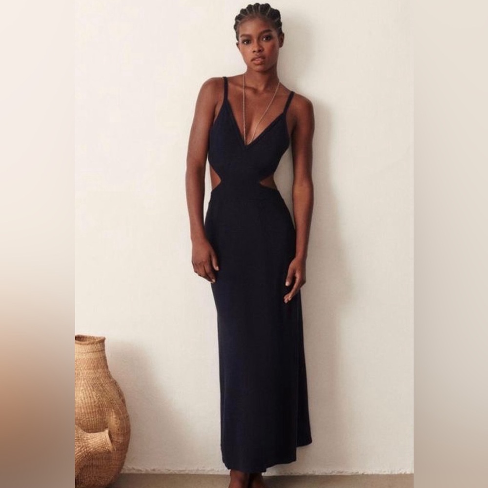 BA&SH Knit Low Back Cut Out Maxi Dress